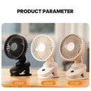 1800mAh Rechargeable Portable Desktop Clip Fan