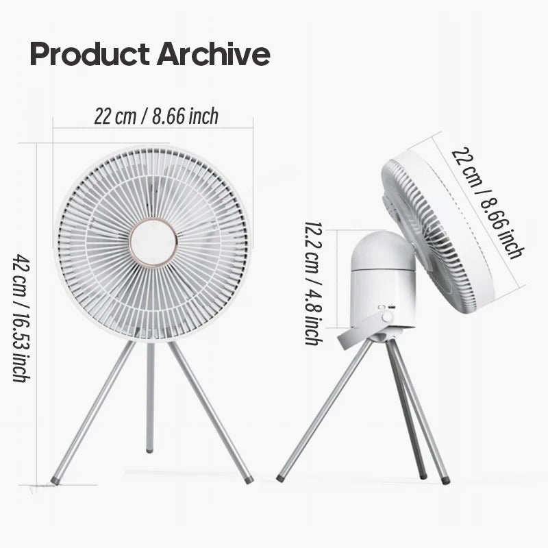Electric Oscillating Fan Rechargeable Desktop Circulator Fan Wireless Ceiling Camping Tent Fan