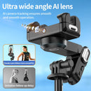 1-Axis Handheld Gimbal Stabilizer Selfie Stick Tripod with Fill Light AI Face Tracking Gesture Operation Multipurpose