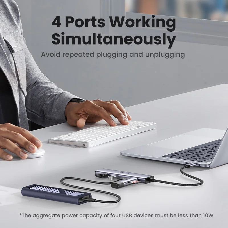 4 Ports USB C Hub Adapter Docking Station