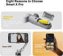 Handheld Gimbal Stabilizer 3-Axis Smart X Pro Professional for Smartphone Wireless Charging OLED Display LED Light Focus Wheel