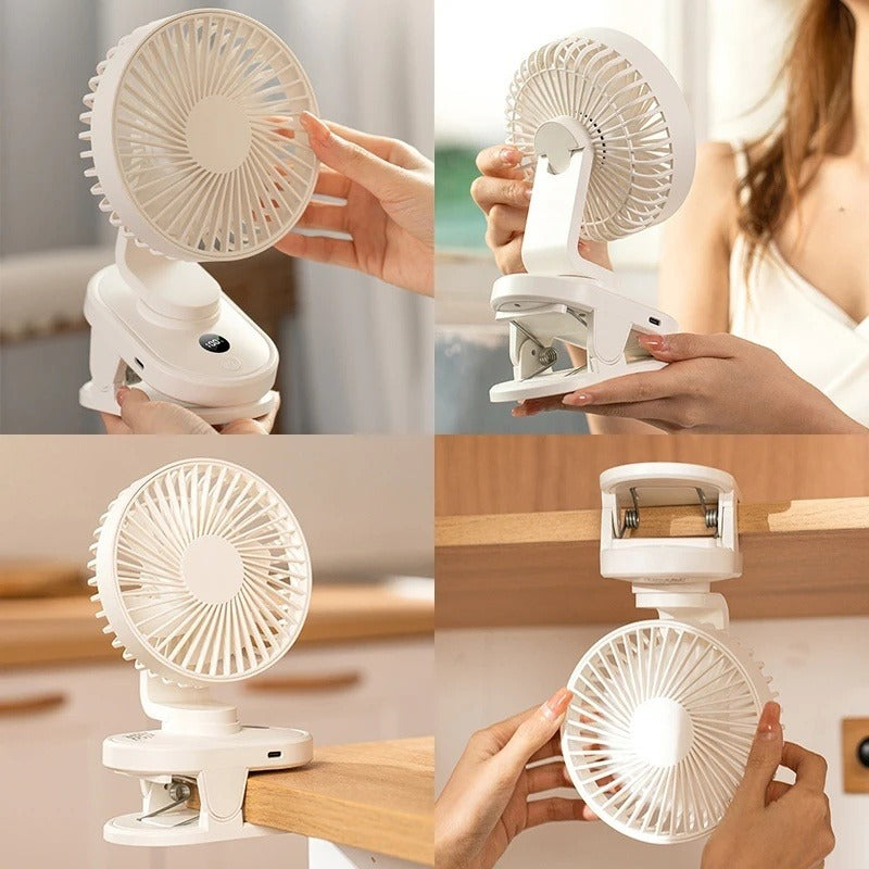 1800mAh Rechargeable Portable Desktop Clip Fan