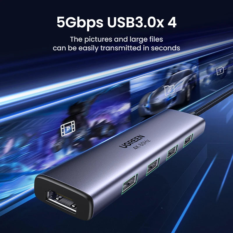 USB C HUB 4K60Hz Type-C to HDMI 2.0 USB 3.0 Adapter