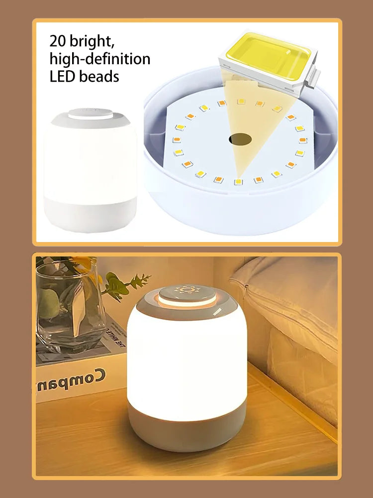 Touch Lamp Portable Bedroom Light Touch Sensor Bedside Lamp