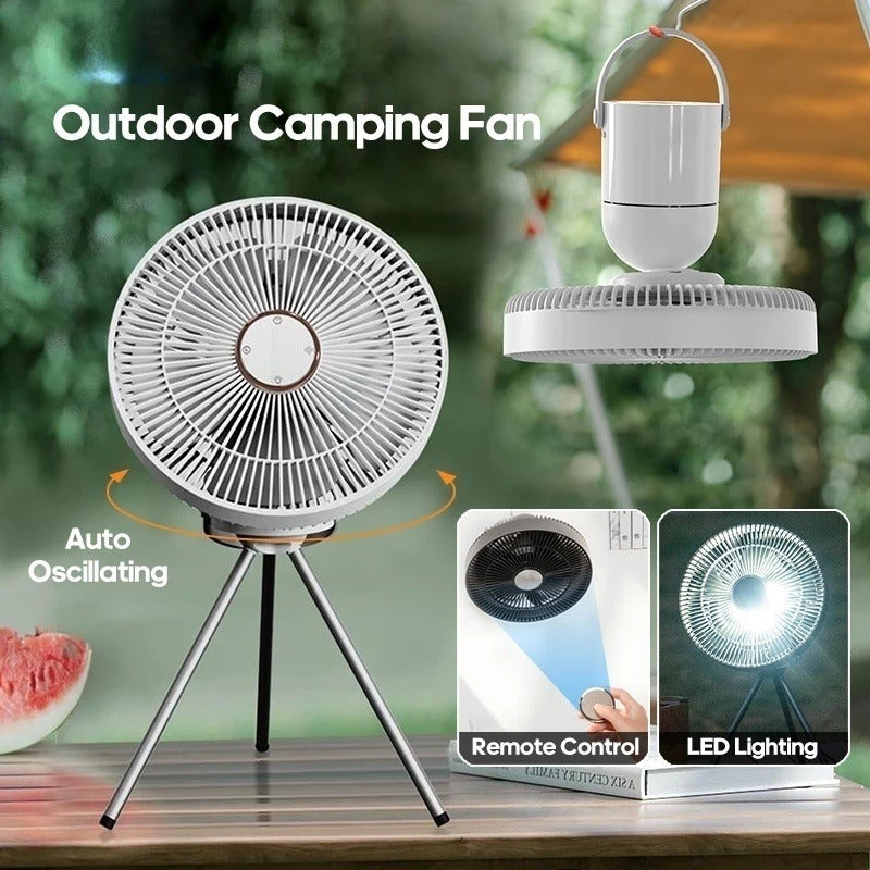 Electric Oscillating Fan Rechargeable Desktop Circulator Fan Wireless Ceiling Camping Tent Fan