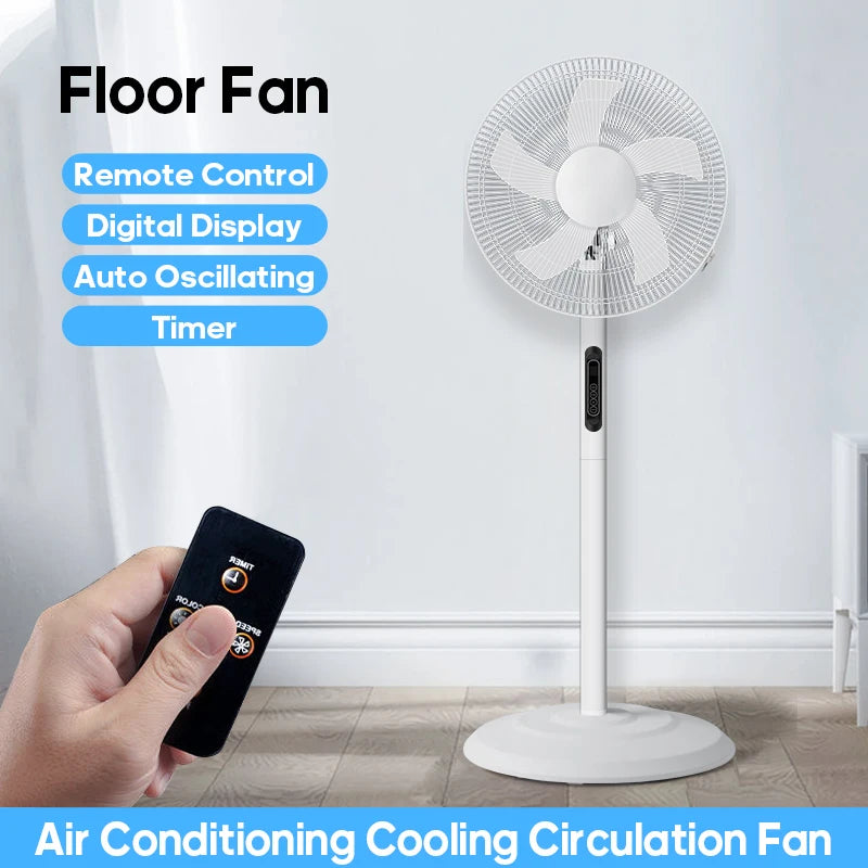 8 Speed 5 Blades 16inch Floor Fan  with Remote Control