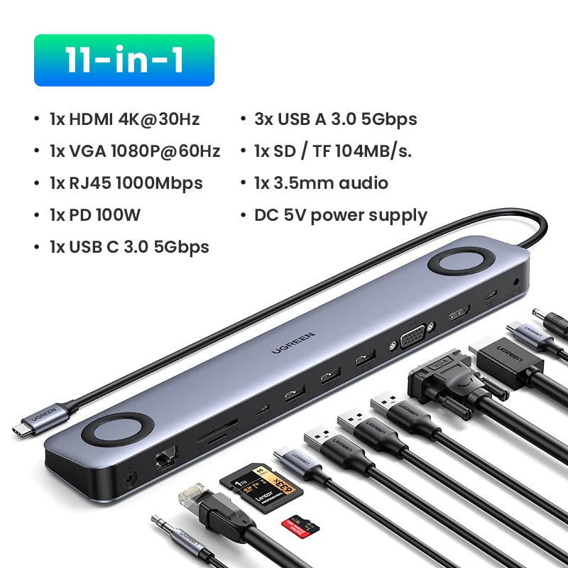 11-in-1 HUB USB C Adapter Docking Station