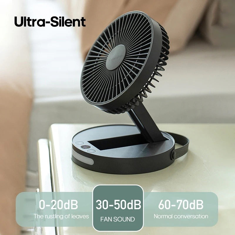 3600mAh Wind Power 5 Speed Portable Foldable Desktop Fan