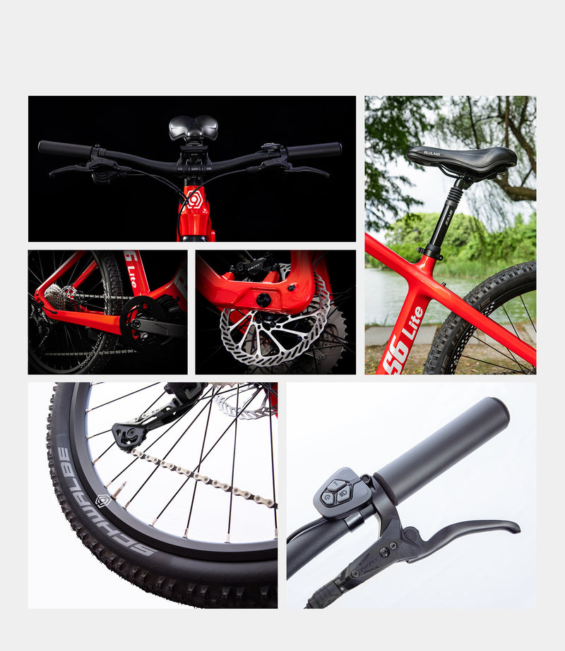Blulans S6Lite 13Ah 468Wh 250W Carbon Fiber Battery Bicycle Electric Bike E-bike