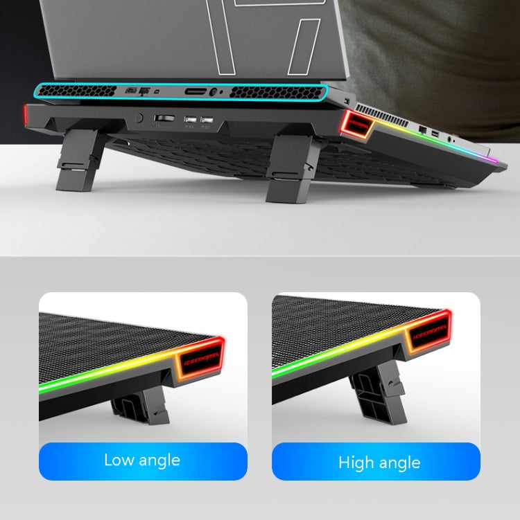A16  Metal Base Version RGB Lighting USB Radiator Laptop Cooling Pads