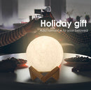 16 Colors 3D Printing Remote Controlled Dimmable Rechargeable Moon Light Lamp