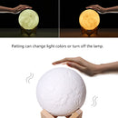 16 Colors 3D Printing Remote Controlled Dimmable Rechargeable Moon Light Lamp