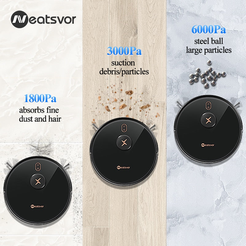 X600pro 6000pa LDS Navigation Robot Vacuum Cleaner APP Virtual Wall