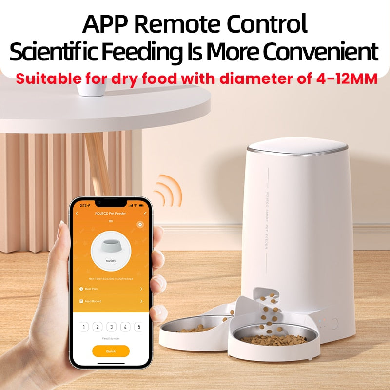4L Automatic Pet Feeder Cat Food Dispenser Accessories Remote Control Smart WiFi Auto Feeder For Cats Dogs Pet Dry Food