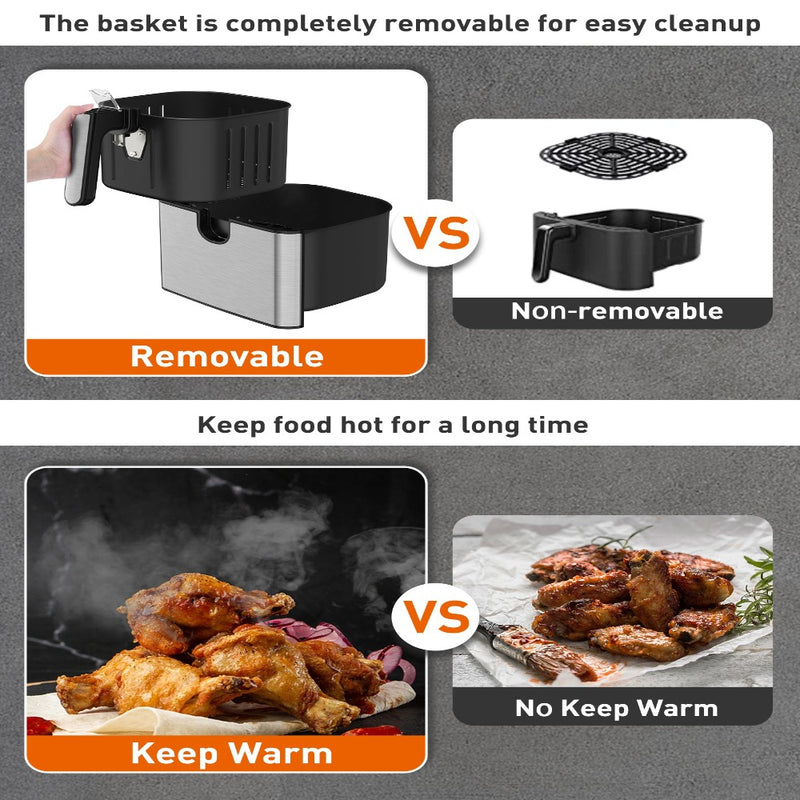 VF590 5.8 Quart Air Fryer Customizable Smart Cooking Programs 13-in-1 Digital Touchscreen Non-Stick Air Fryer Basket